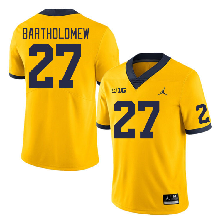 Michigan Wolverines #27 Christian Bartholomew College Football Jerseys Stitched Sale-Maize